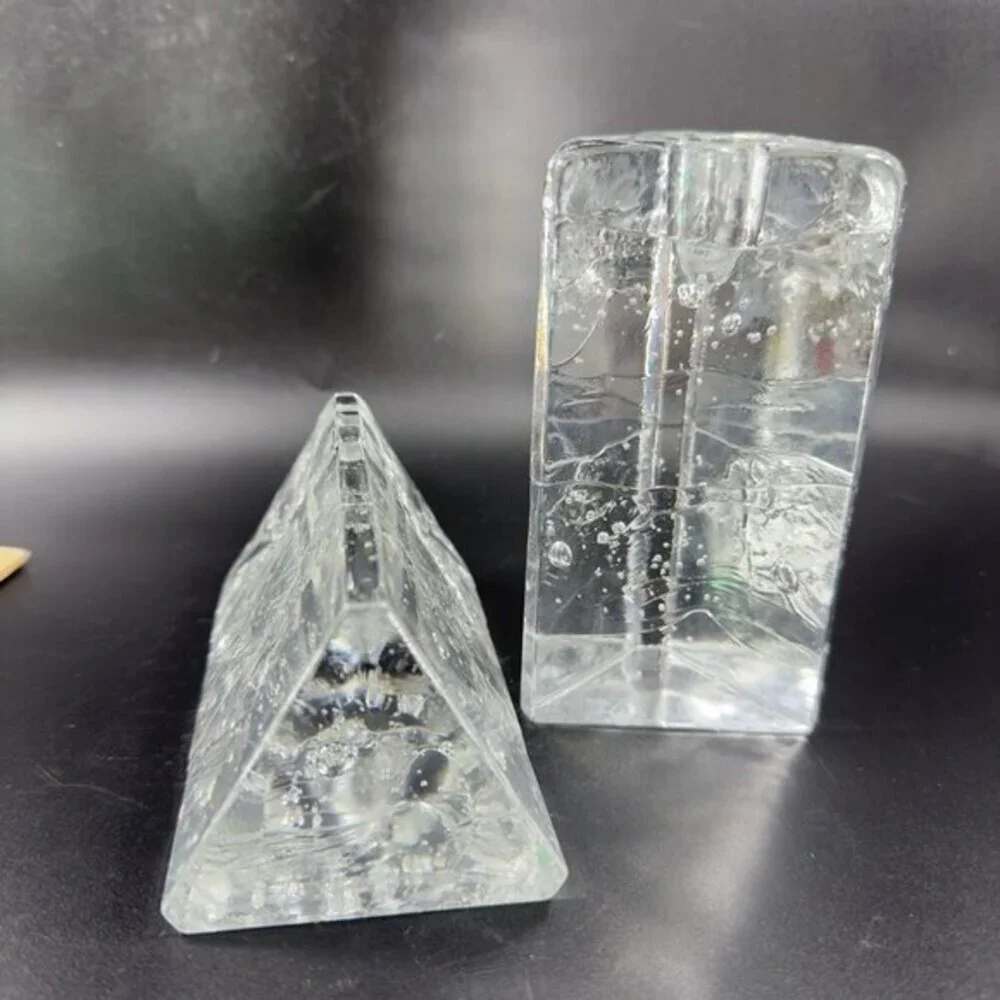 Iittala Finland Arkipelago Glass Candle Holder Timo Sarpaneva Manganese 365nm UV